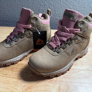 NWT RBX Brown and Pink Women’s sz 6 Waterproof Hiking Boots